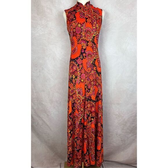 Vintage Mod Psychedelic Paisley Dress - Picture 1 of 12